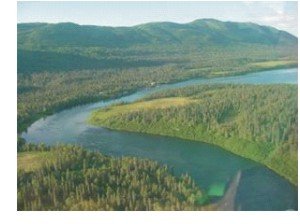 Overhead view of the Agulowak River